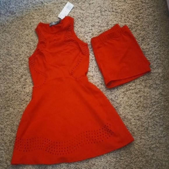 Nwt Adidas Stella McCartney Laser Tennis Dress + Shorts - CORE RED - XS - Picture 6 of 8